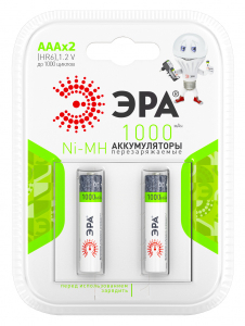 Аккумуляторы ЭРА HR03-2BL 1000mAh (блистер 2 шт)