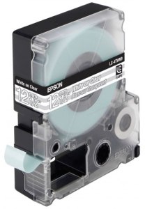 Лента Epson C53S625408 LC-4TWN9 (Цвет ленты - прозрачный, цвет текста - белый, ширина 12мм, длина 9м, прозрачная)