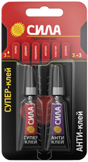Супер-клей CTM SABL1-33 СИЛА СВЕРХПРОЧНЫЙ 3 гр. + АНТИКЛЕЙ 3 гр. BL-1